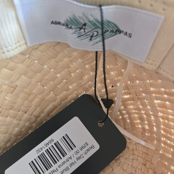 Adrianna Papell Straw Hat with Blue Accents - Picture 2 of 4